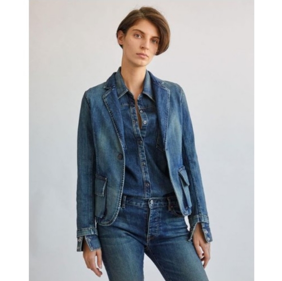 nili lotan denim blazer